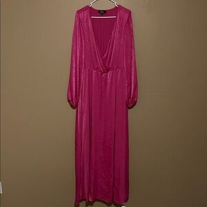 Lulu's Vibrant Pink Long Sleeve Dress